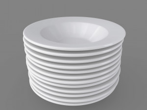 plates pack of 12 - soup bowls 3d 3D Model