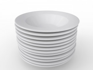 plates pack of 12 - soup bowls 3d 3D मॉडल
