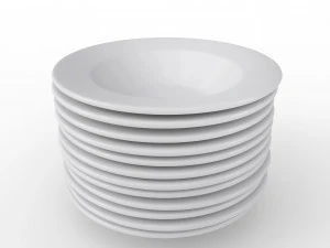 plates pack of 12 - soup bowls 3d 3D Model