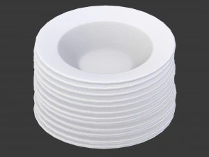 plates pack of 12 - soup bowls 3d 3D Model