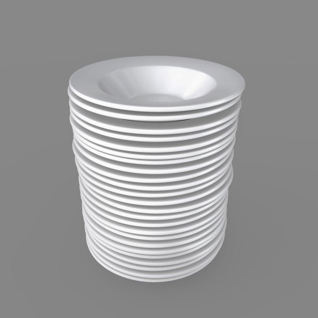 3d plates pack of 24 - soup bowls Modelo 3D .c4d .max .obj .3ds .fbx .stl .blend 