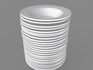 3d plates pack of 24 - soup bowls 3D Model