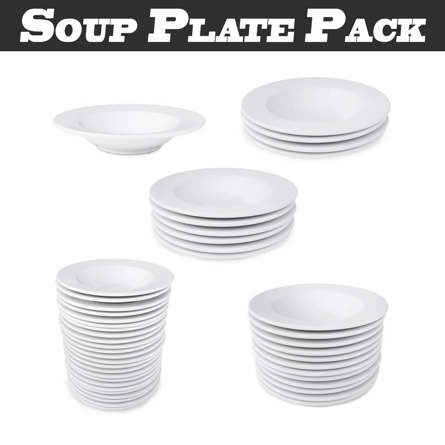 3d soup plate pack - soup bowls in different arrangements model 3D Model .c4d .max .obj .3ds .fbx .stl .blend 