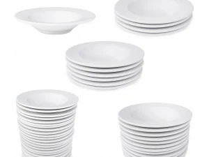 3d soup plate pack - soup bowls in different arrangements model 3D Model