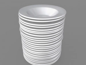 3d soup plate pack - soup bowls in different arrangements model 3D Model