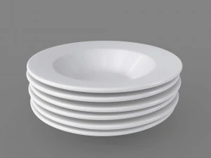 3d soup plate pack - soup bowls in different arrangements model 3D Model