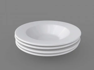 3d soup plate pack - soup bowls in different arrangements model 3D Model