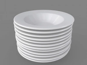 3d soup plate pack - soup bowls in different arrangements model 3D Model