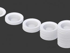 3d soup plate pack - soup bowls in different arrangements model 3D Model