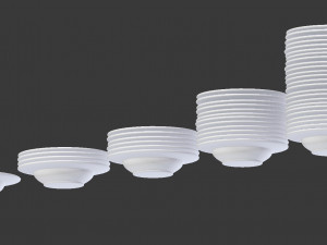 3d soup plate pack - soup bowls in different arrangements model 3D Model