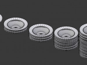 3d soup plate pack - soup bowls in different arrangements model 3D Model