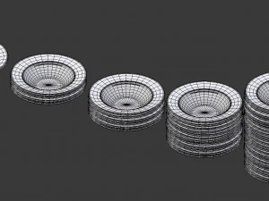 3d soup plate pack - soup bowls in different arrangements model 3D Model
