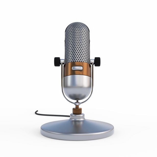 3d vintage microphone model 3D 모델 .c4d .max .obj .3ds .fbx .stl .blend 