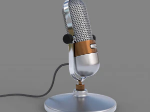 3d vintage microphone model 3D Model