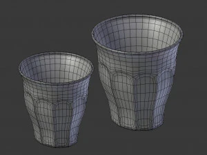 retro coffee cups 3D Model