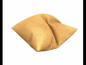 3d orange plain pillow 3D Model