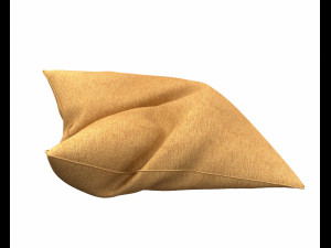 3d orange plain pillow 3D Model