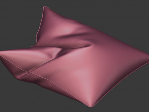 3d orange plain pillow 3D Model