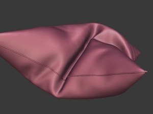3d orange plain pillow 3D Model