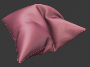 3d orange plain pillow 3D Model