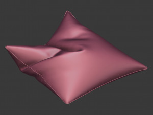 3d orange plain pillow 3D Model