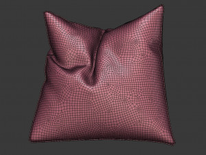 3d orange plain pillow 3D Model