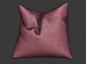 3d orange plain pillow 3D Model