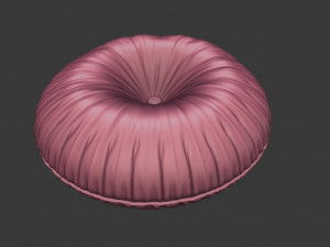 buttoned round pillow model Modèle 3D