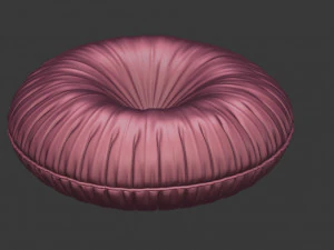 modelo de almofada redonda abotoada Modelo 3D