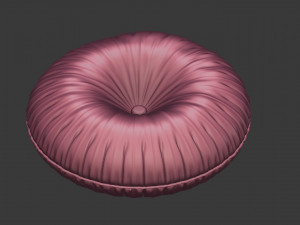 buttoned round pillow model Modèle 3D