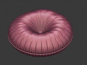 modelo de almofada redonda abotoada Modelo 3D