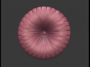 buttoned round pillow model Modèle 3D