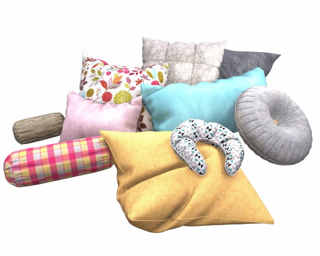 3d pillow set Modèle 3D .c4d .max .obj .3ds .fbx .stl .blend 
