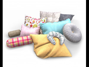 3d pillow set Modèle 3D