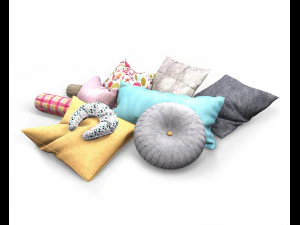 3d yastık seti 3D Model