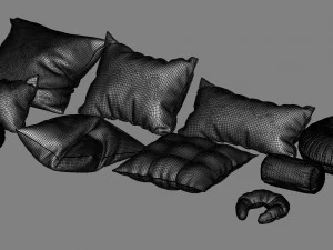 3d yastık seti 3D Model