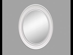 oval wooden wall mirror model 3D Model
