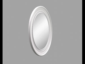 oval wooden wall mirror model 3D Model