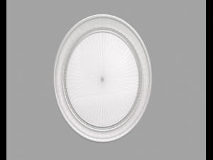 oval wooden wall mirror model 3D Model