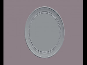 oval wooden wall mirror model 3D Model