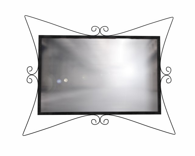 3d large wrought iron wall mirror model 3Dモデル .c4d .max .obj .3ds .fbx .stl .blend 