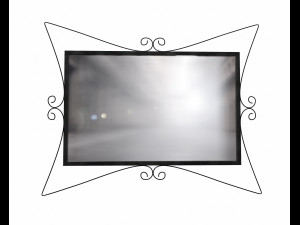 3d large wrought iron wall mirror model 3D Model