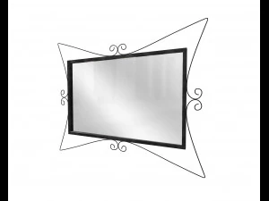 3d large wrought iron wall mirror model 3D Model
