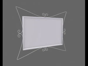 3d large wrought iron wall mirror model 3D Model