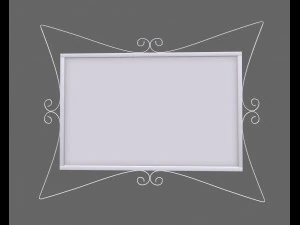 3d large wrought iron wall mirror model 3D Model
