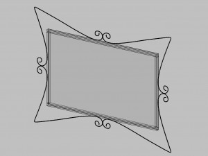3d large wrought iron wall mirror model 3Dモデル