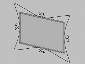 3d large wrought iron wall mirror model 3D Model