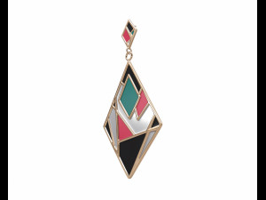 colorful gold enamel earrings Modelo 3D
