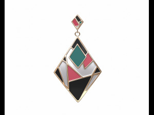 colorful gold enamel earrings Modelo 3D