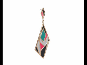 colorful gold enamel earrings Modelo 3D